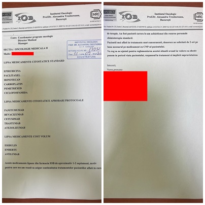 HOTNEWS.RO: Apelul unui medic de la Institutul Oncologic: „Lipsesc 14 medicamente. Punem în pericol supraviețuirea bolnavilor de cancer”. Managera spune că „s-a rezolvat” - HotNews.ro