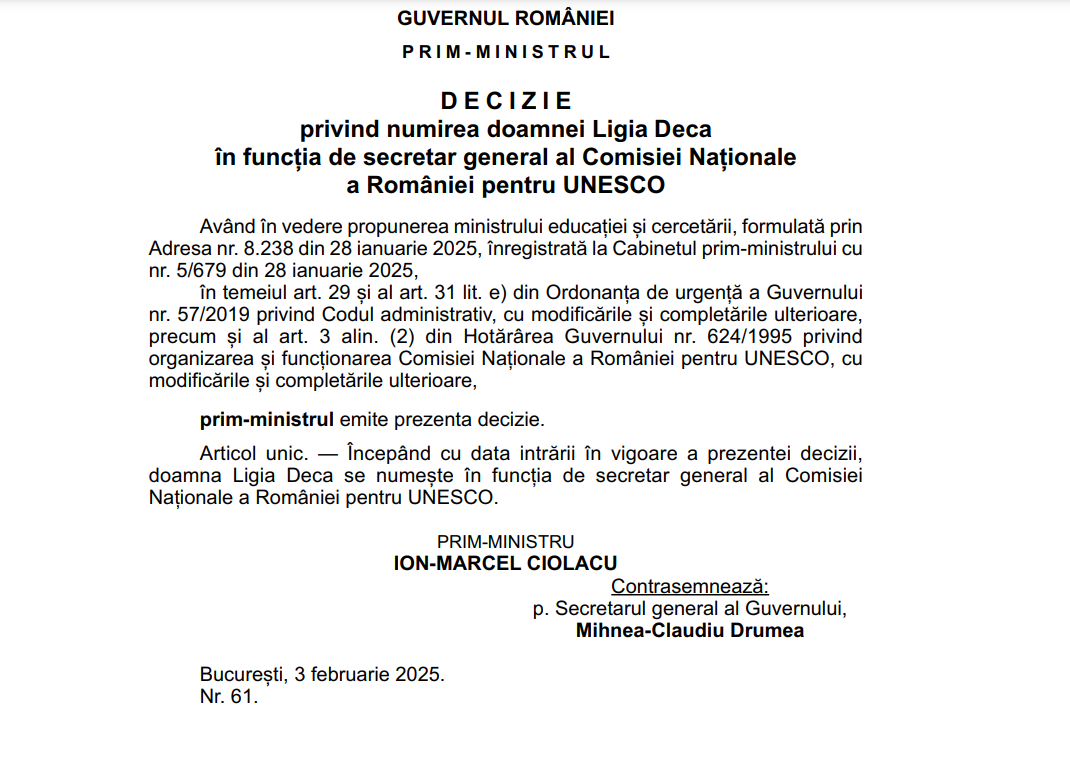 HOTNEWS.RO: Ligia Deca a primit o nouă funcție într-o instituție din subordinea Guvernului. Numirea, făcută de Marcel Ciolacu